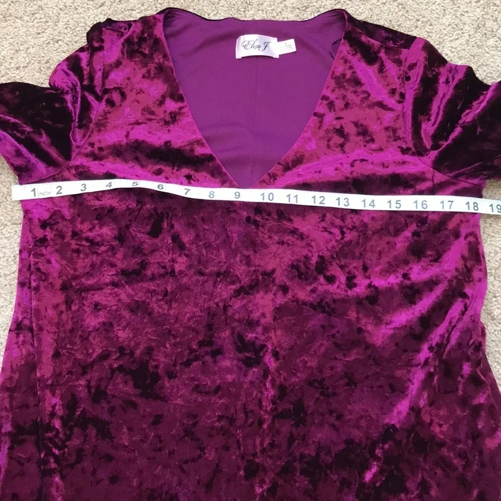 Eliza J SZ 8, dark majenta velvet dress . - Picture 7 of 8